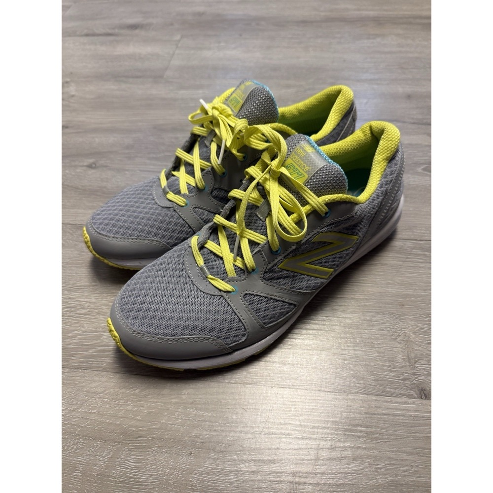 New Balance 577 WX577LA Women's 11 Gray Neon Yellow Training Sneakers